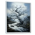 thumbnail image 2 of Designart "Tree Monochromatic Charm" Landscape Trees Floater Framed Wall Art Living Room, 2 of 7