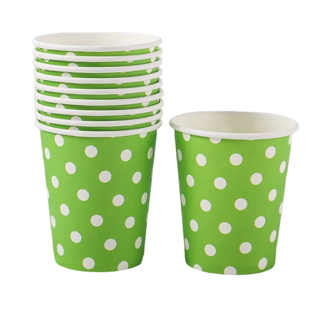 Injueey 10 Uds. De tazas para fiesta, cena, decoración del hogar, vajilla, tazas, magdalenas, colores felices, suministro de recipientes, ceremonia de Cocina y Comedor Fruta Verde Injueey HA072605-09
