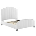 thumbnail image 3 of Modway Lucille Queen Performance Velvet Platform Bed, White, 3 of 10