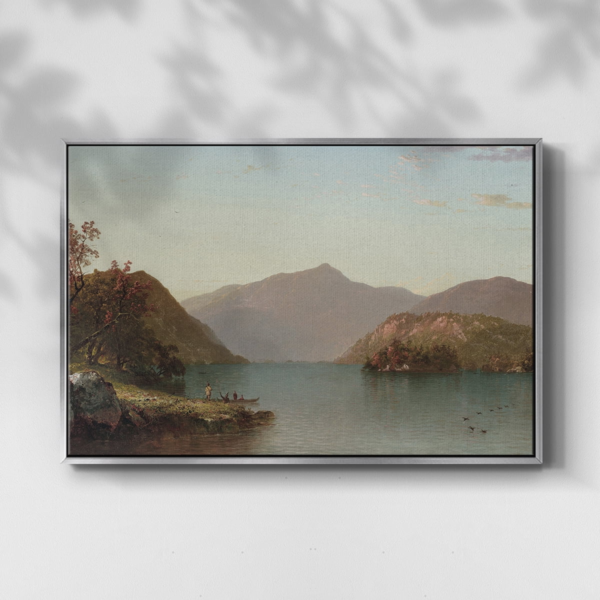 Vintage Landscape-MIX By Wexford Home Framed in Silver Wood Gallery Wrapped Canvas 25 in. x 37 in.