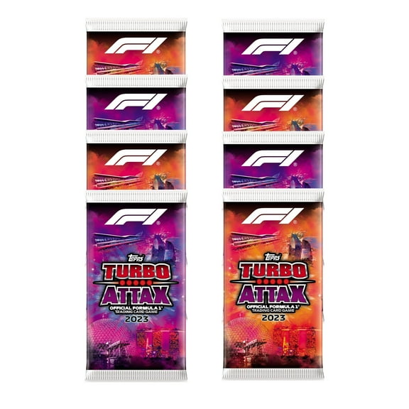 2023 Topps Turbo Attax Formula 1 Cards - 8-Pack Set (80 Cards)
