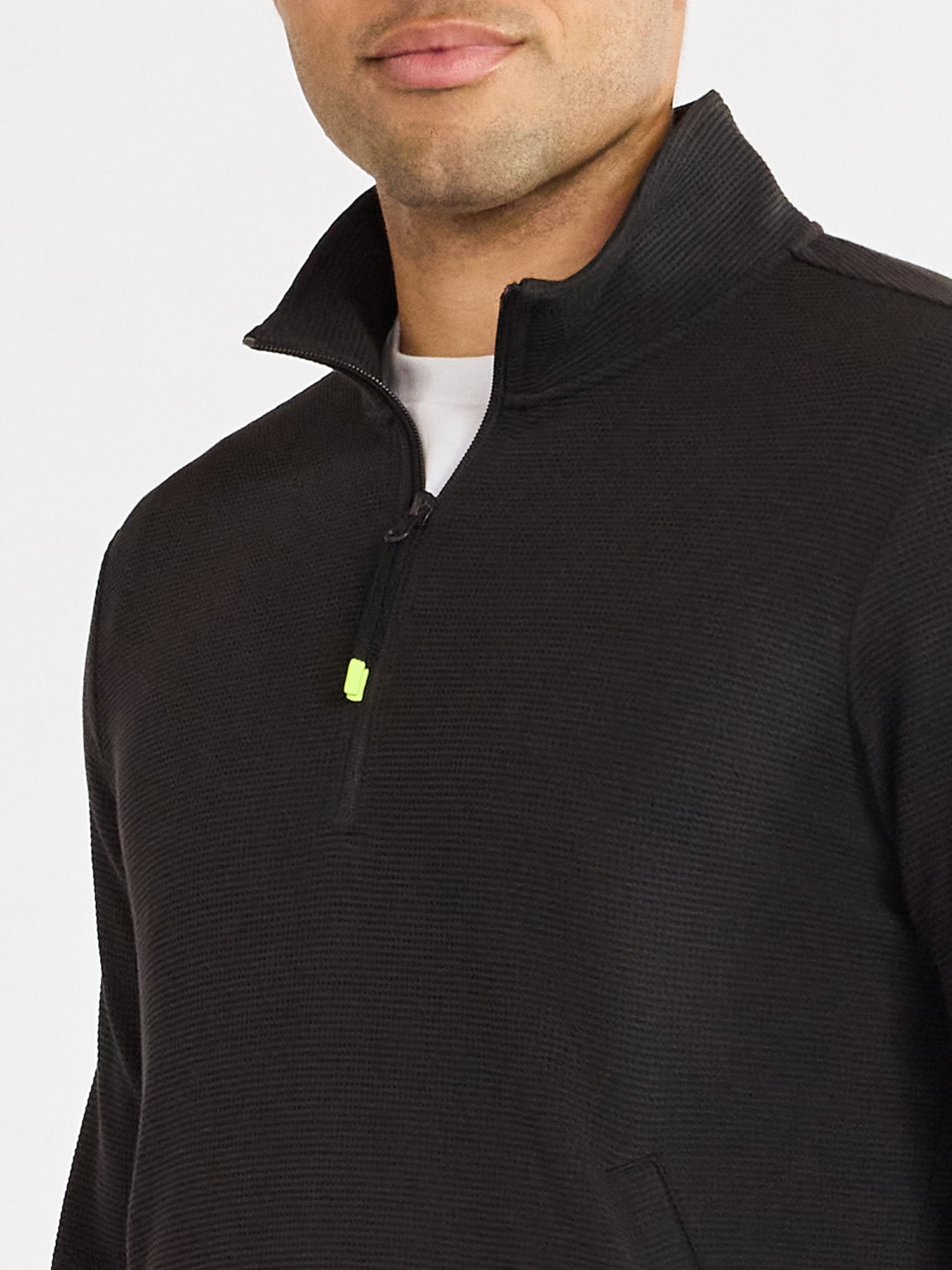 Athletic Works Men's and Big Men's Waffle Quarter Zip Pullover, Sizes S-3XL