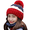 Red, variant on Beanie with Pom-Pom, Matching Scarf Set Red- Wool, Winter, Girls Size Small, One Pack