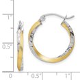 thumbnail image 2 of 10K Rhodium Plated Yellow Gold & Rhodium Diamond Cut 2.5mm Twisted Hoop Earrings, 2 of 2