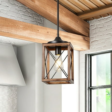 

Aiwen Square Cage Metal Durable Pendant Light Modern Home Ceiling Lamp