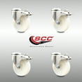 thumbnail image 2 of 4 Inch 316SS Nylon Wheel Swivel Bolt Hole Caster Set with Lock Brake SCC, 2 of 2