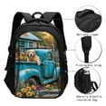 thumbnail image 3 of Salouo Vintage Pickup Sunflower Dog Pattern Extra Large Travel Laptop,Backpack with USB Charging Port College Backpack Business Work Bag Casual Daypack Fits for Men & Women, 3 of 7