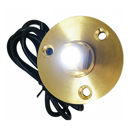 MARINE CITY Under Water LED Light Waterproof Brass Drain Plug  Corrosion-Resistant, 1 Inch Hole, Ideal for Boats, Yachts, Pools White