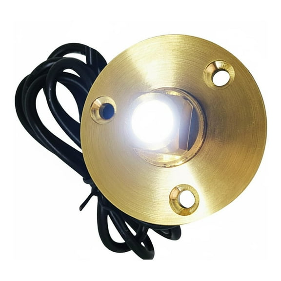 MARINE CITY Under Water LED Light Waterproof Brass Drain Plug  Corrosion-Resistant, 1 Inch Hole, Ideal for Boats, Yachts, Pools White