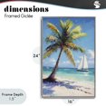 thumbnail image 4 of Stupell Industries Coastal Palms & Sails Beach View Gray Framed Giclee Art, 16 x 24, by Petals Prints Design, 4 of 8