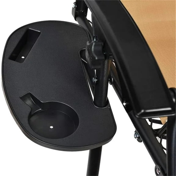 Chair Cup Holder Tray, Clip-On Recliner Side Table, Portable Chair Tray with Phone Slot, Outdoor Camping Chair Accessory Tray, Universal Drink Holder Tray for Beach Patio Chairs