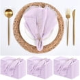 thumbnail image 1 of 36 Pack Lavender Napkins Cotton Linen Napkins 16 x 16 Inch Light Purple Cloth Napkins Handmade with Fringe Soft Napkins Cloth Washable Rustic Dinner Napkins Cloth for Wedding Party Dinner Table, 1 of 7