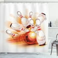 thumbnail image 1 of Ambesonne Bowling Shower Curtain, Ball Crashing, 69"Wx75"L, Red Orange White, 1 of 3
