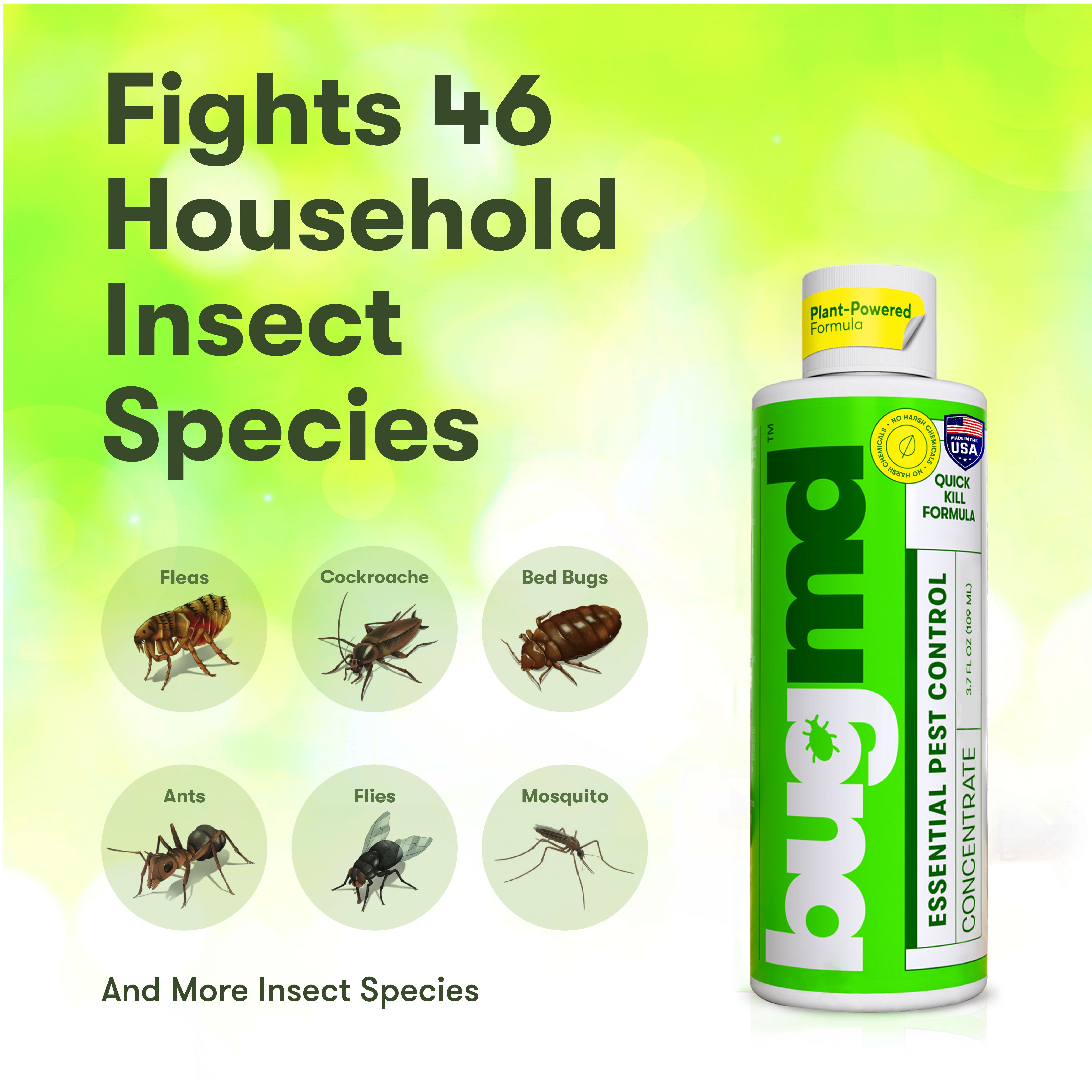 BugMD Mosquito Amigo Natural Plant-Based Pest Control Spray | Kills  Mosquitoes, Fleas & Ticks, Spiders, Ants, Insects and More | Treats Up to  5,000