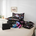 thumbnail image 6 of Manfei Cartoon Girls Music 7pcs Bedding Comforter Set,Musical Instruments Guitar Queen Bedding Sets,Microphone Headphone Record Queen Sheet Sets For Kids Girl,Breathable Home Decor Reversible, 6 of 8