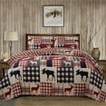 thumbnail image 1 of Market & Place Reversible Lodge Themed Buffalo Plaid Quilt Set, 1 of 5