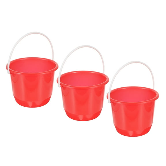 3 Pcs Bucket Cleaning Sand Pail Small Cupid Single Door Plug Red