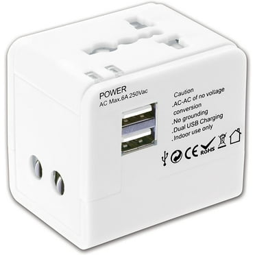 GE 6-Outlet 2-USB Ports Charging Adapter with Surge Protection, 36735 ...