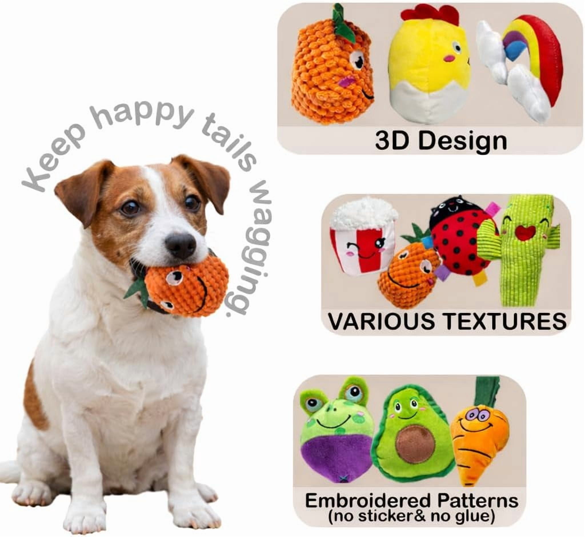 HTOY 18 Pack Dog Squeaky Toys Cute Stuffed Pet Plush Puppy Chew for Small Medium Pets - Bulk