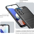 thumbnail image 3 of MYKOMI for Samsung Galaxy A15 5G Case with Tempered Glass Screen Protector, Shock-Absorption Brushed Flexible Soft TPU Carbon Fiber Protective Cover for Samsung A15 5G (Black, Samsung A15), 3 of 7