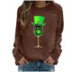 thumbnail image 1 of Ounisa St. Patrick's Day Sweatshirt for Women Clover Graphic T-Shirts Patty's Day Color Long Sleeves Tee Tops, 1 of 7