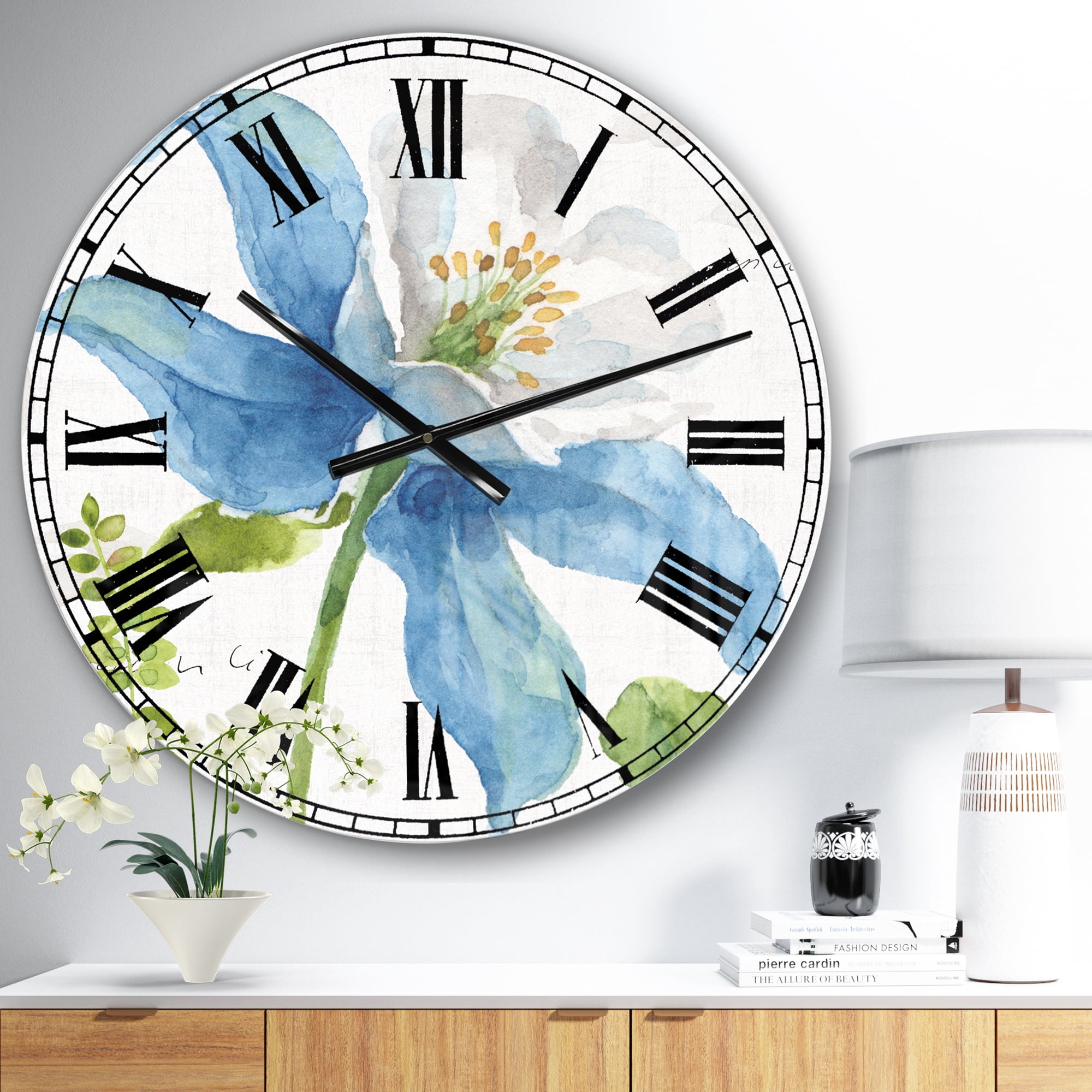 Designart Oversized Multicolor Analog Round Modern Traditional Wall Clocks, CLM30919-C23