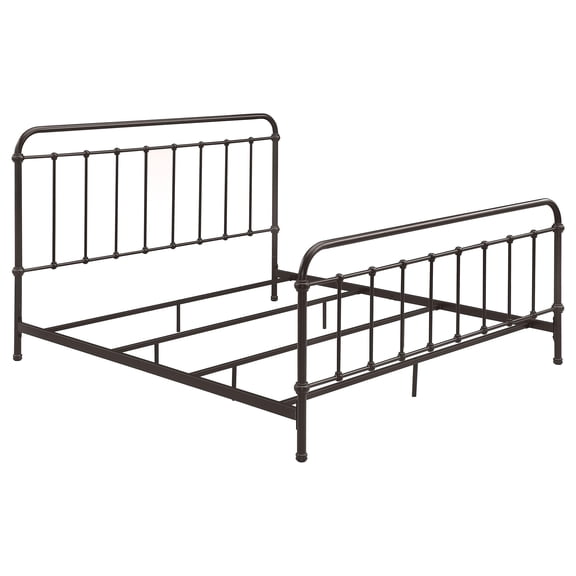 Livingston Eastern King Panel Metal Bed Dark Bronze