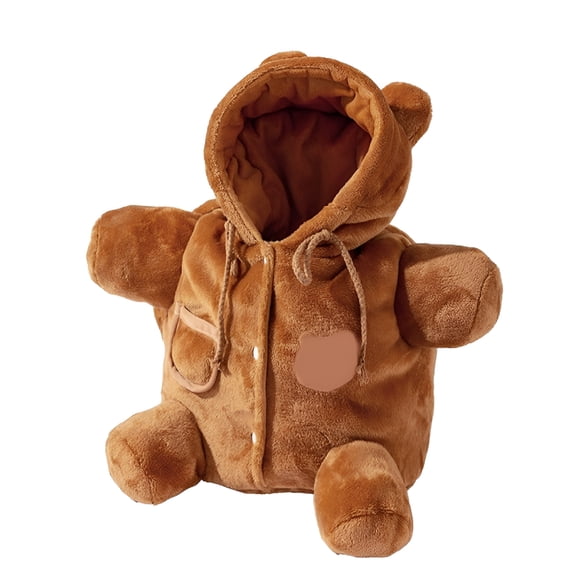 GASTROPOD Cute Bear Pet Carrier Sling Bag for Small Dogs Cats, Warm Winter Crossbody Dog Carrier with Leash Clip, Windproof Quilted Puppy Shoulder Bag for Outdoor Travel, Vet Visits, Holds up to 5 kg
