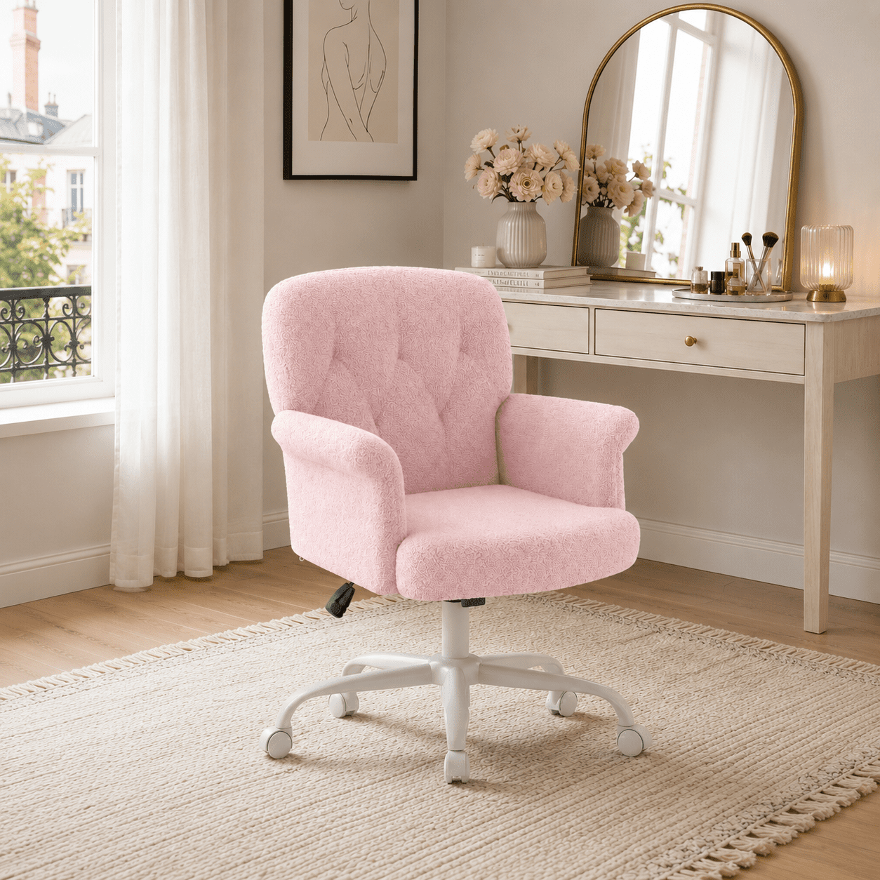 yerairr pink teddy fleece office product
