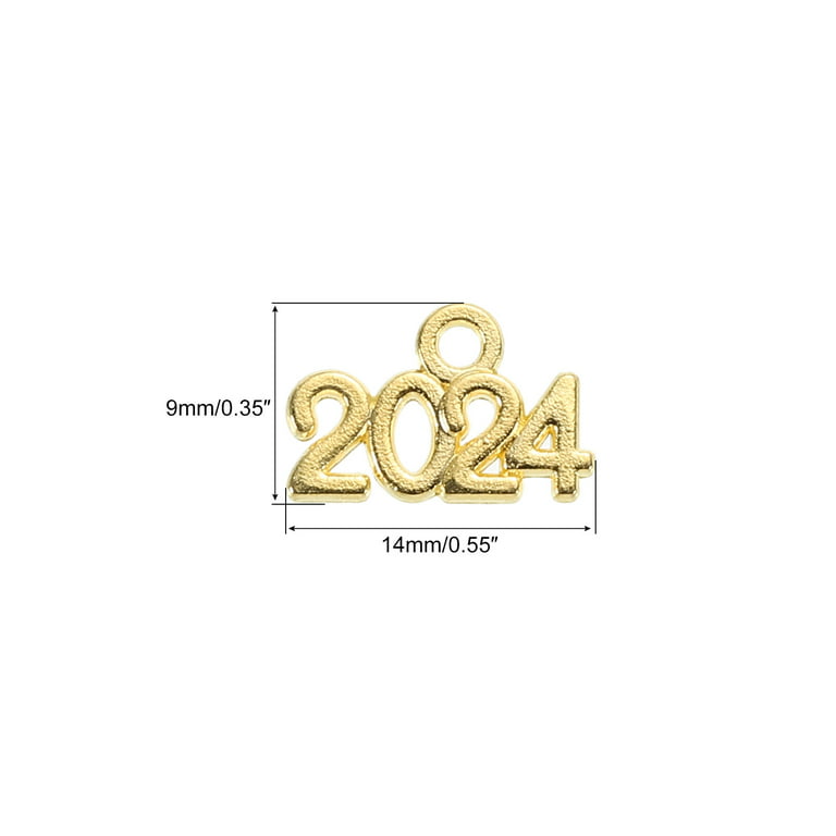 Gold Tassel Date Charm Year 2024