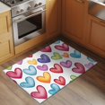 thumbnail image 2 of 2x3 Ft Entryway Area Rug, Colorful Love Heart Kitchen Rug Runner Washable Floor Mat, Modern Art Blue Yellow Red Non Slip Indoor Door Mat Throw Carpet for Bathroom Living Room Bedroom, 2 of 8