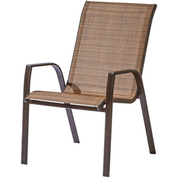 Stackable Steel Outdoor Lounge Chair, Brown, Set of 4 - Walmart.com