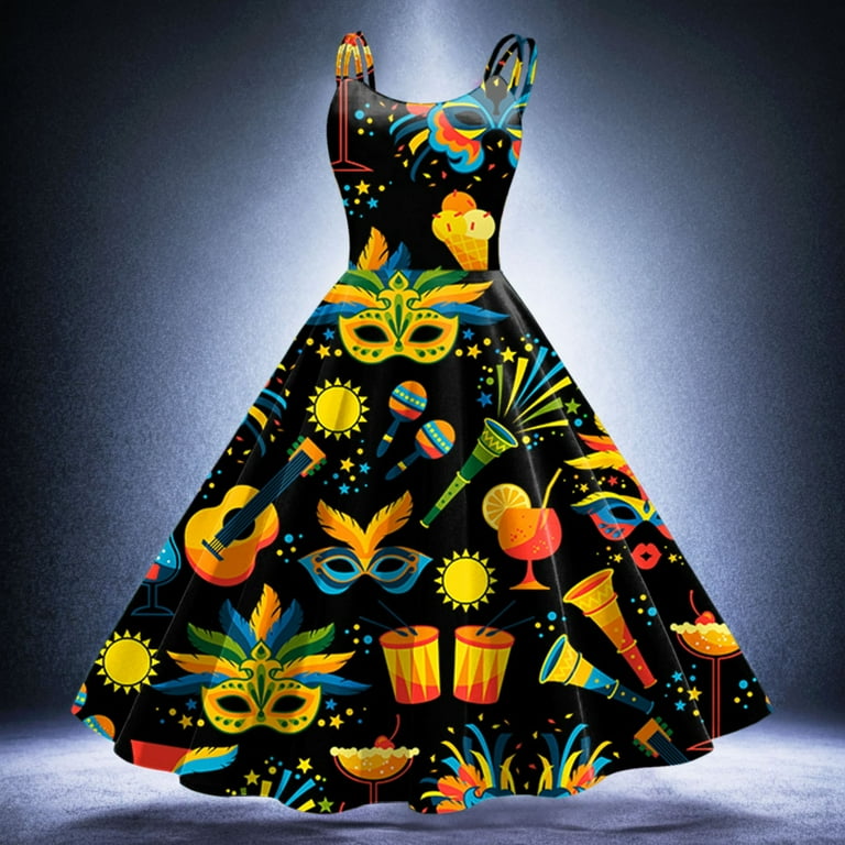black mardi gras dress Black Plus Size Latin-Rhythm Dress main image 1