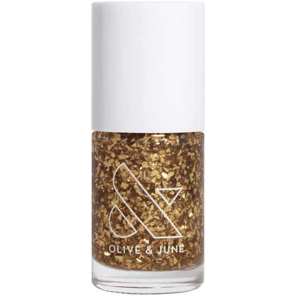 Olive & June Long Lasting Nail Polish, Is It Too Much?, Gold Flakes, 0.46 fl oz