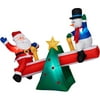 Animated Airblown Inflatable Teeter Totter with Santa and Snowman, 6' Long