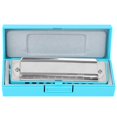 thumbnail image 3 of Peahefy Blues Harmonica 10‑Hole Mouthorgan F Key Stainless Steel Cover Beginner Wind Instrument With Phosphor Bronze Reed, 3 of 8