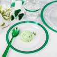 thumbnail image 5 of 350 Pcs Clear Green Plastic Plates, Clear Plates for Party,Include 50 Dinner Plates 10.25’’,50 Dessert Plates 7.5’’,50 Plastic Cups 9 OZ,50 Per Rolled Napkins with Cutlery Serve for 50 Guests, 5 of 16
