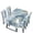 Blue Marble, variant on Bulopur Floral Rooster Table Cloth Rectangle and Chair Covers Set of 5 Stretch Rectangle Tablecloths with Dining Chair Cover Waterproof Tabletop Decoration