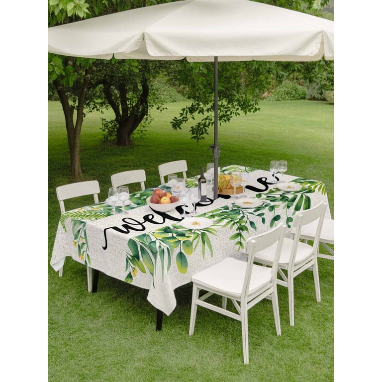 eucalyptus patio umbrella rectangular 10' x 13' ft. Cantilever Performance Sunbrella fabrics are stain 54x80 Inch Outdoor Tablecloth with