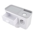 thumbnail image 3 of Toothpaste Dispenser, Punch Free Easy Storage Wall Mounted Toothpaste Dispenser Kit PP  For Bathroom For Kids Two Cups, Blue,Two Cups, Gray,Three Cups, Blue,Three Cups, Grey,Four, 3 of 8