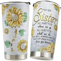 Sister Gifts Cup, Sister Birthday Gifts from Sister, Double Wall Vacuum Stainless Steel Insulated Travel Coffee Mug, Tumbler cup with Lid and Straw 20 oz