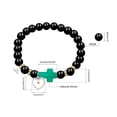 thumbnail image 4 of Synthetic Green Malachite Side Cross Beaded Bracelet, Mustard Seed Heart Charms Bangle Bracelets Christian Jewelry Y944 (Green), 4 of 7
