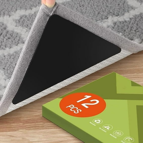 DEKEones Rug Pads, Polyurethane, Non Slip, Reusable, Double-Sided, 12 Count