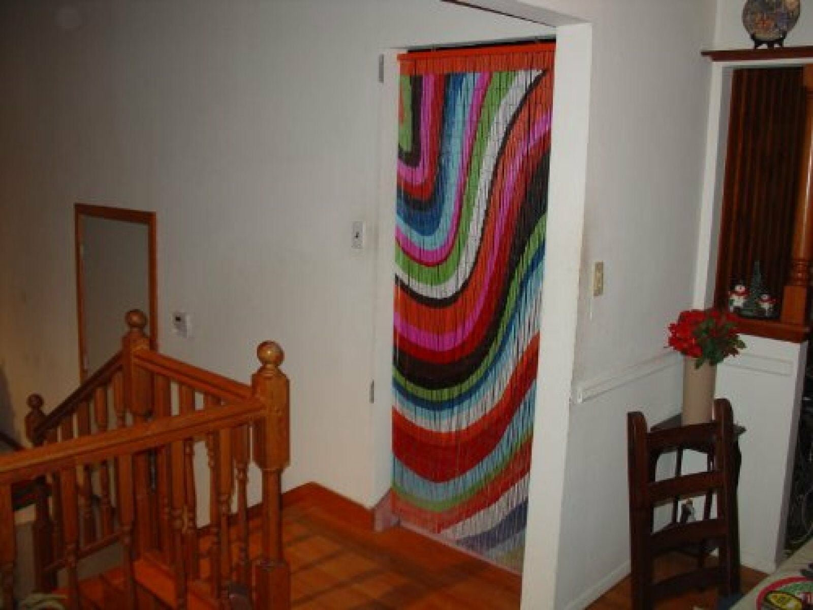 Vauluxe Modern Multicolor Painted Waves Beaded Curtains, 36in x 79in, 125 Strands