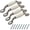 R, variant on 4 Long Strip Ceramic Cabinet Handles with Retro Silver Hardware - Stylish and Durable Drawer Pulls