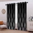 thumbnail image 2 of Black White And Grey Gradient Blackout Curtains, Moroccan Print Curtains For Bedroom Living Room, Abstract Ombre Stripes Geometric Thermal Insulated Drapes 52"W x 90"L, 2 of 6