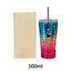 thumbnail image 3 of Vaso de acero inoxidable con tapa y pajita, 500 ml, taza con aislamiento al vacío, taza térmica de doble pared para bebidas frías y calientes, 3 of 7