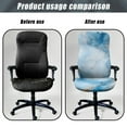 thumbnail image 4 of Renewold Marble Light Blue Computer Office Chair Cover Spandex Rotating Chair Slipcover Dustproof Stain Resistant High Back Computer Chair Cover for Dogs Cats, S, 4 of 7