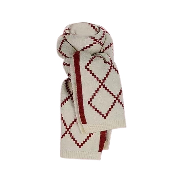 GDREDA Festif Foulard Tricotée de Noël Chaude pour Toutes Occasions et Saisons Rouge, Taille Unique