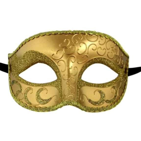 Gold Elegant Venetian Masquerade Glitter Fancy Dress Costume Mask